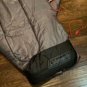 Coleman Black and Gray Sleeping Bag with Red Accents